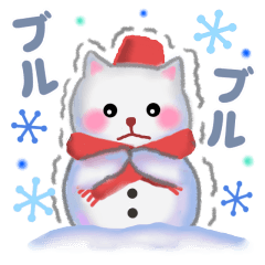 [LINEスタンプ] 雪だるまネコさん